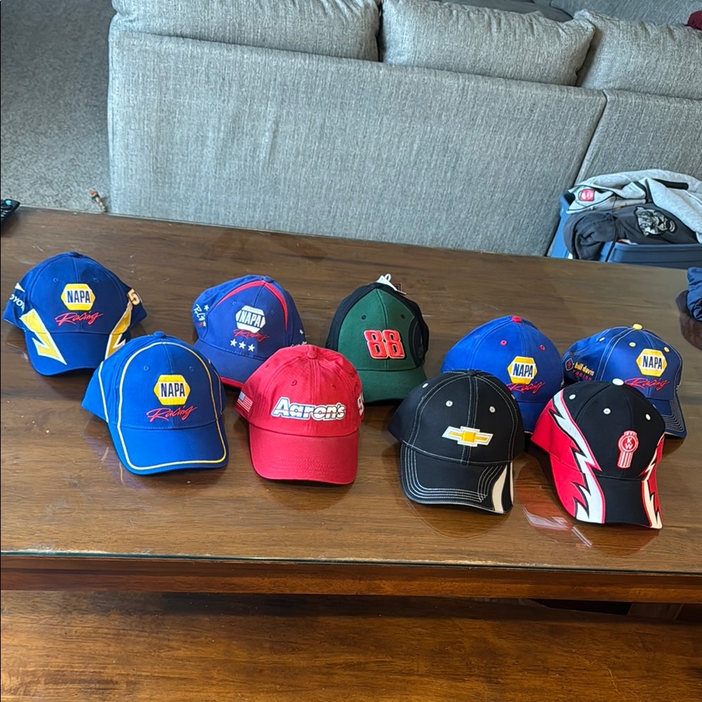 Nascar Blue and Red Racing Hats Collection
